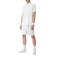 WHITE Polo oversize en piqué de coton Monogram