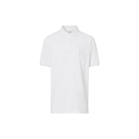 Polo oversize en piqué de coton monogram - Blanc