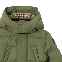 POPLAR GREEN Doudoune rembourrée en duvet avec capuche amovible