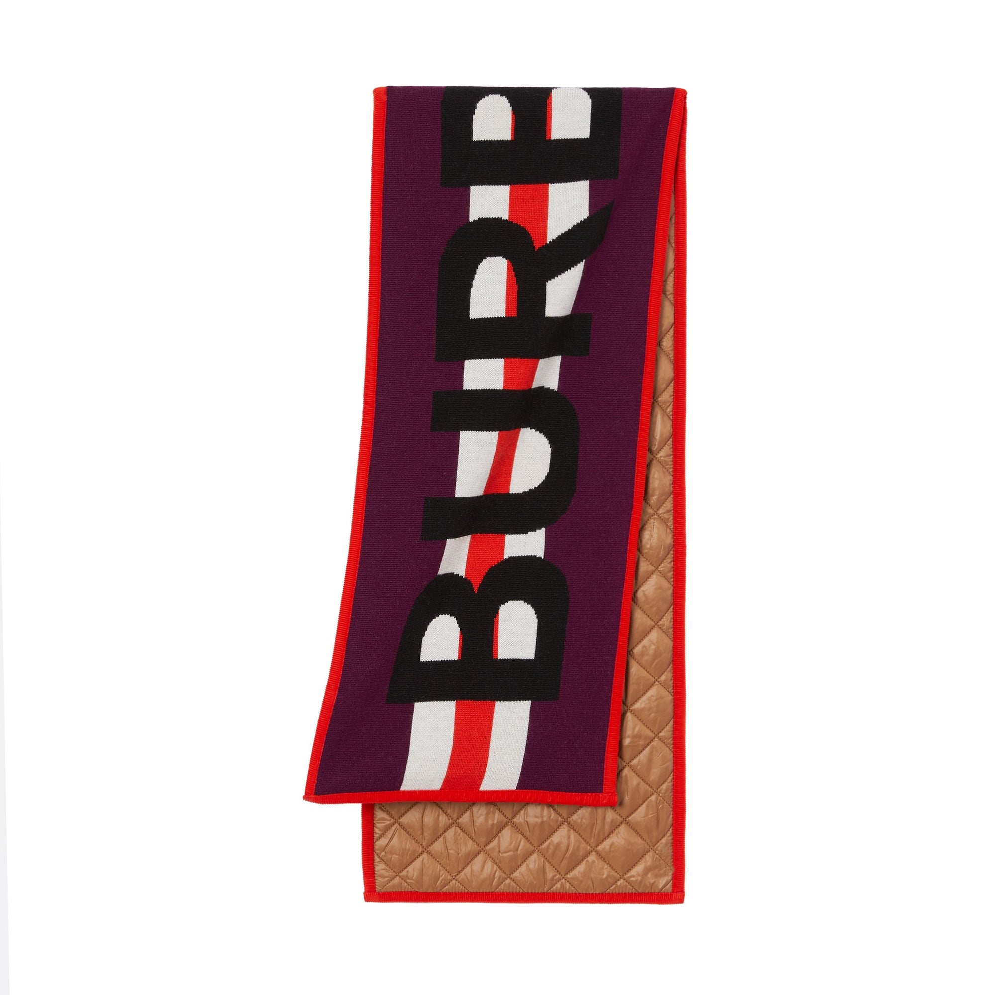 Écharpe en laine mérinos avec logo en jacquard - Bourgogne