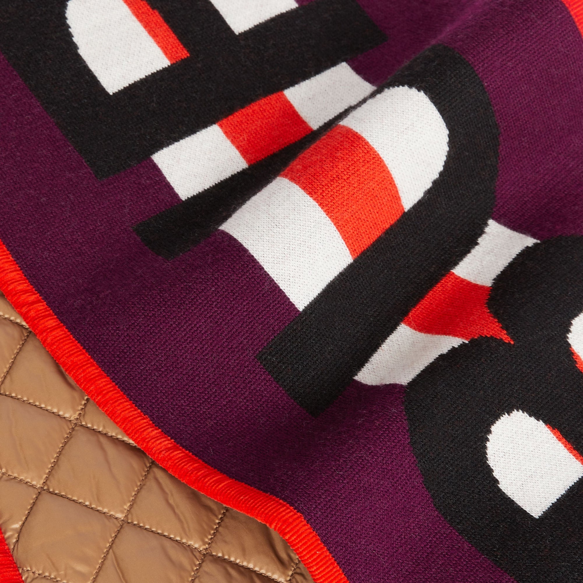 Écharpe en laine mérinos avec logo en jacquard - Bourgogne