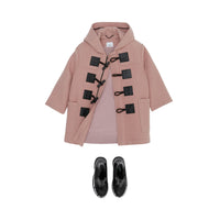 LAVENDER PINK Duffle-coat en laine et cachemire mélangés avec logo
