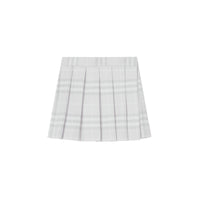 PALE GREY IP CHK Jupe portefeuille plissée en laine Vintage check