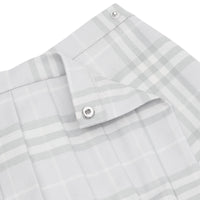 PALE GREY IP CHK Jupe portefeuille plissée en laine Vintage check