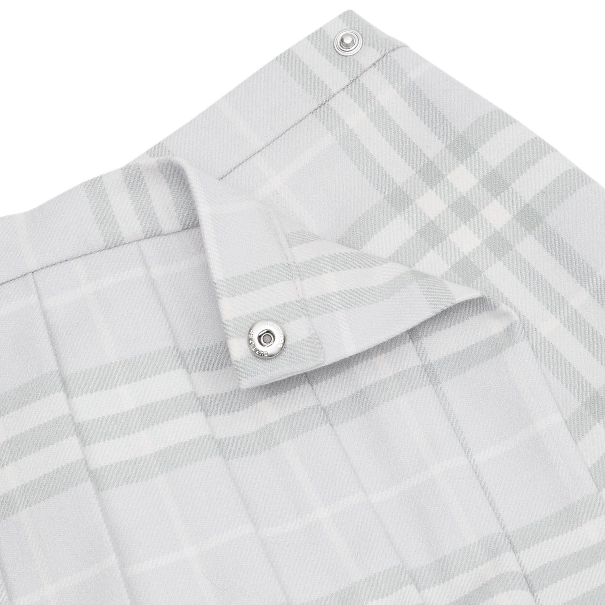 PALE GREY IP CHK Jupe portefeuille plissée en laine Vintage check