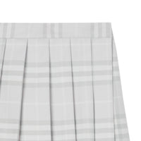 PALE GREY IP CHK Jupe portefeuille plissée en laine Vintage check