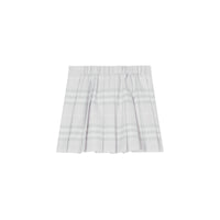PALE GREY IP CHK Jupe portefeuille plissée en laine Vintage check