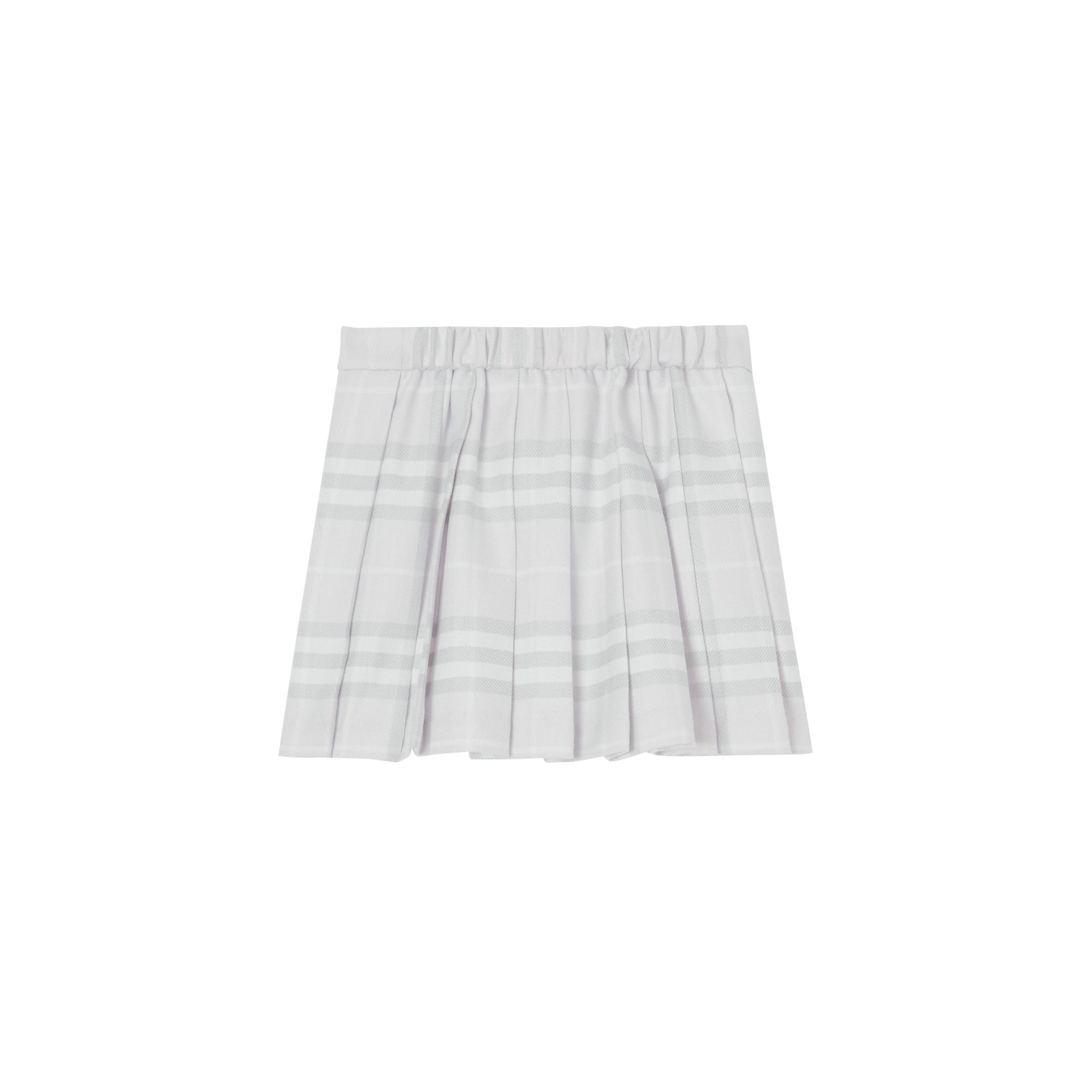 PALE GREY IP CHK Jupe portefeuille plissée en laine Vintage check