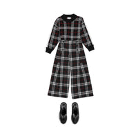 BLACK Pull en jacquard de laine mérinos check