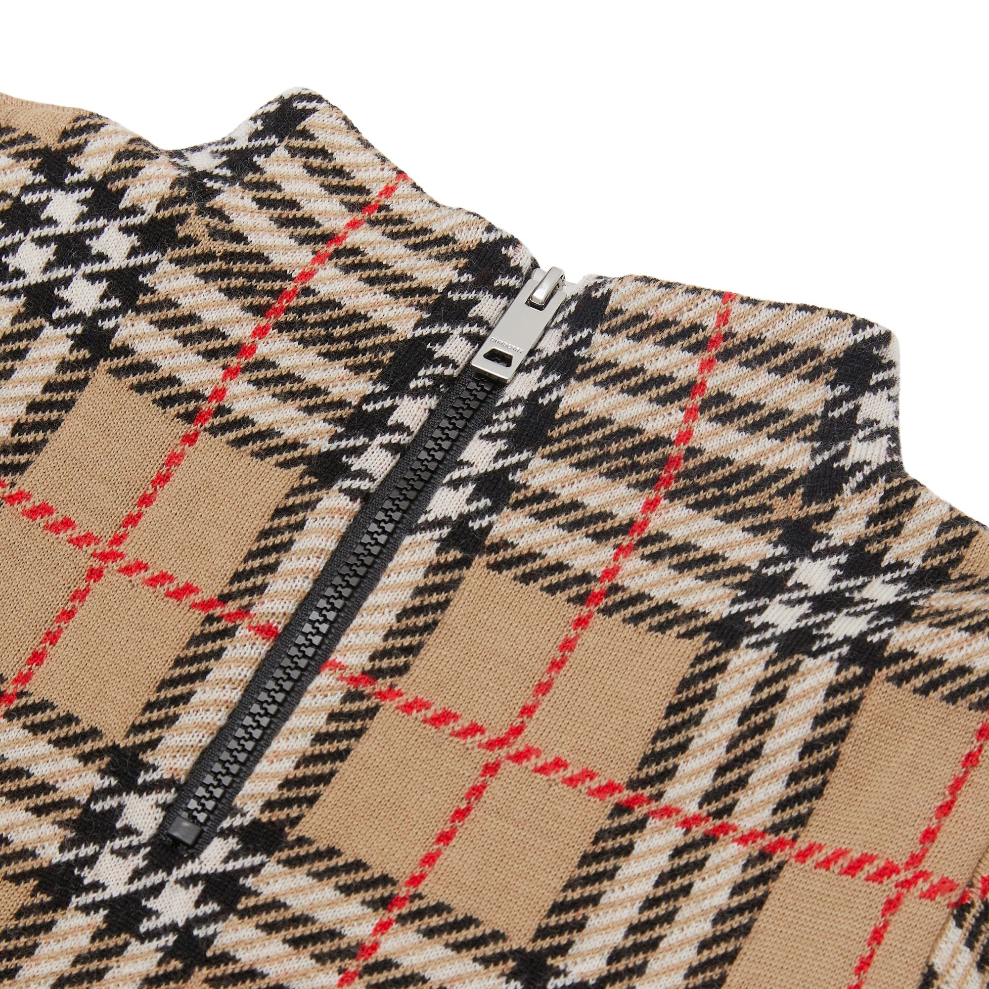 ARCHIVE BEIGE Robe en jacquard de laine mérinos check