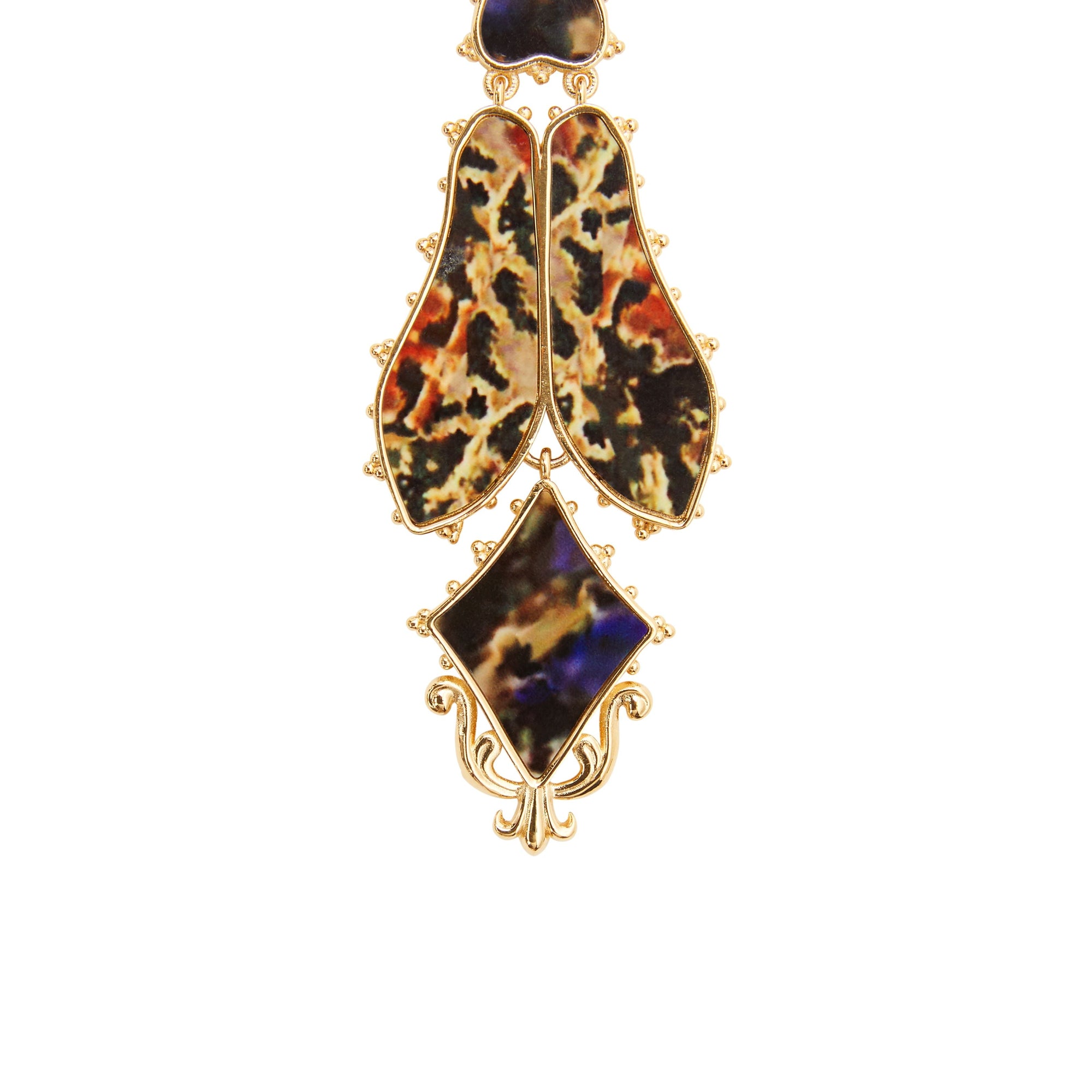 Pendants d'oreilles en résine et plaqués or - Or Clair & Agate