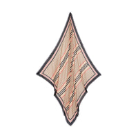 Grand carré en laine et soie Monogram avec rayures iconiques - Beige d'Archive