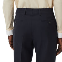 Pantalon de costume classique en crêpe de laine double face - Marine
