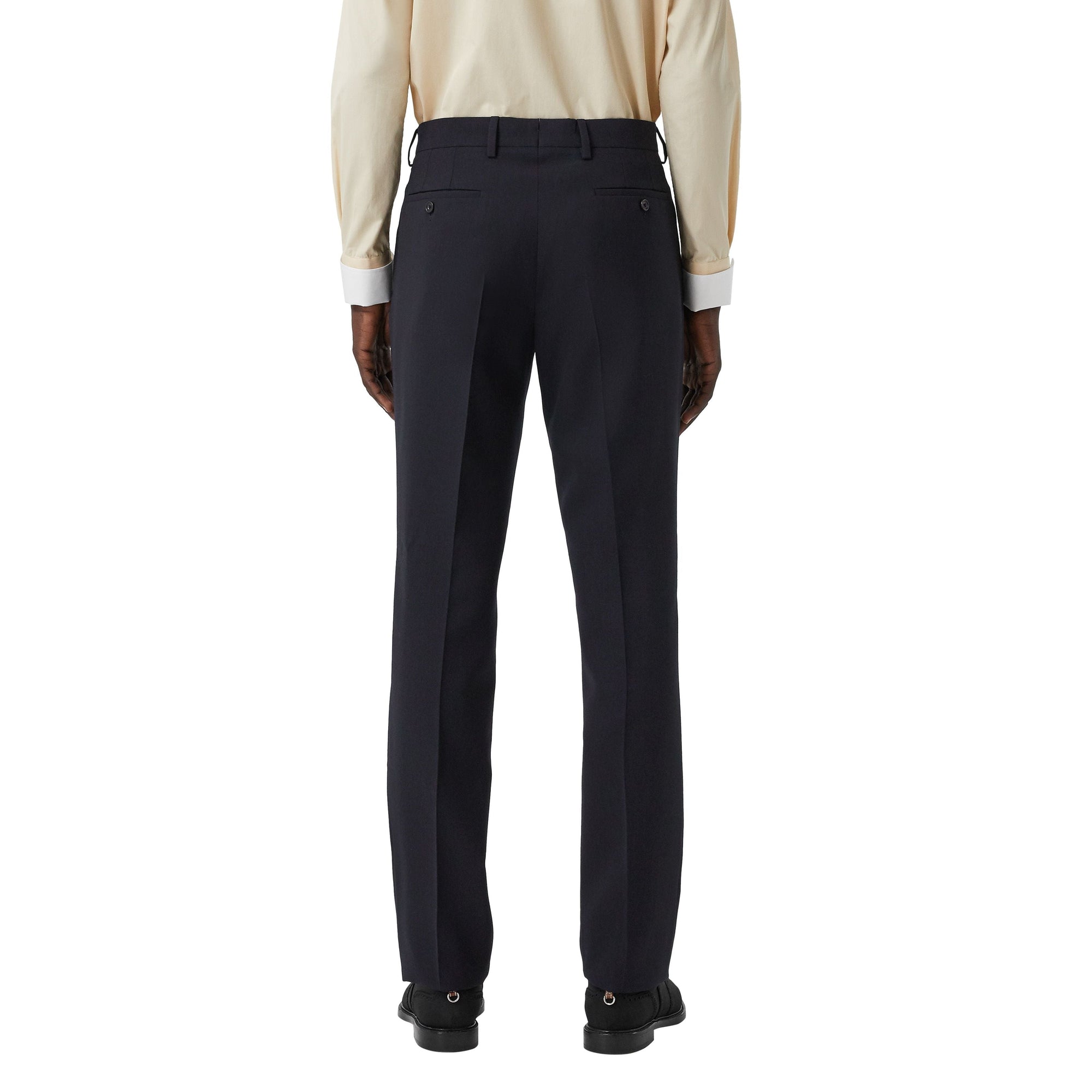 Pantalon de costume classique en crêpe de laine double face - Marine