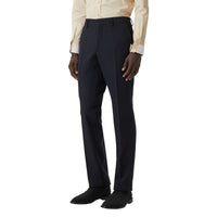 Pantalon de costume classique en crêpe de laine double face - Marine