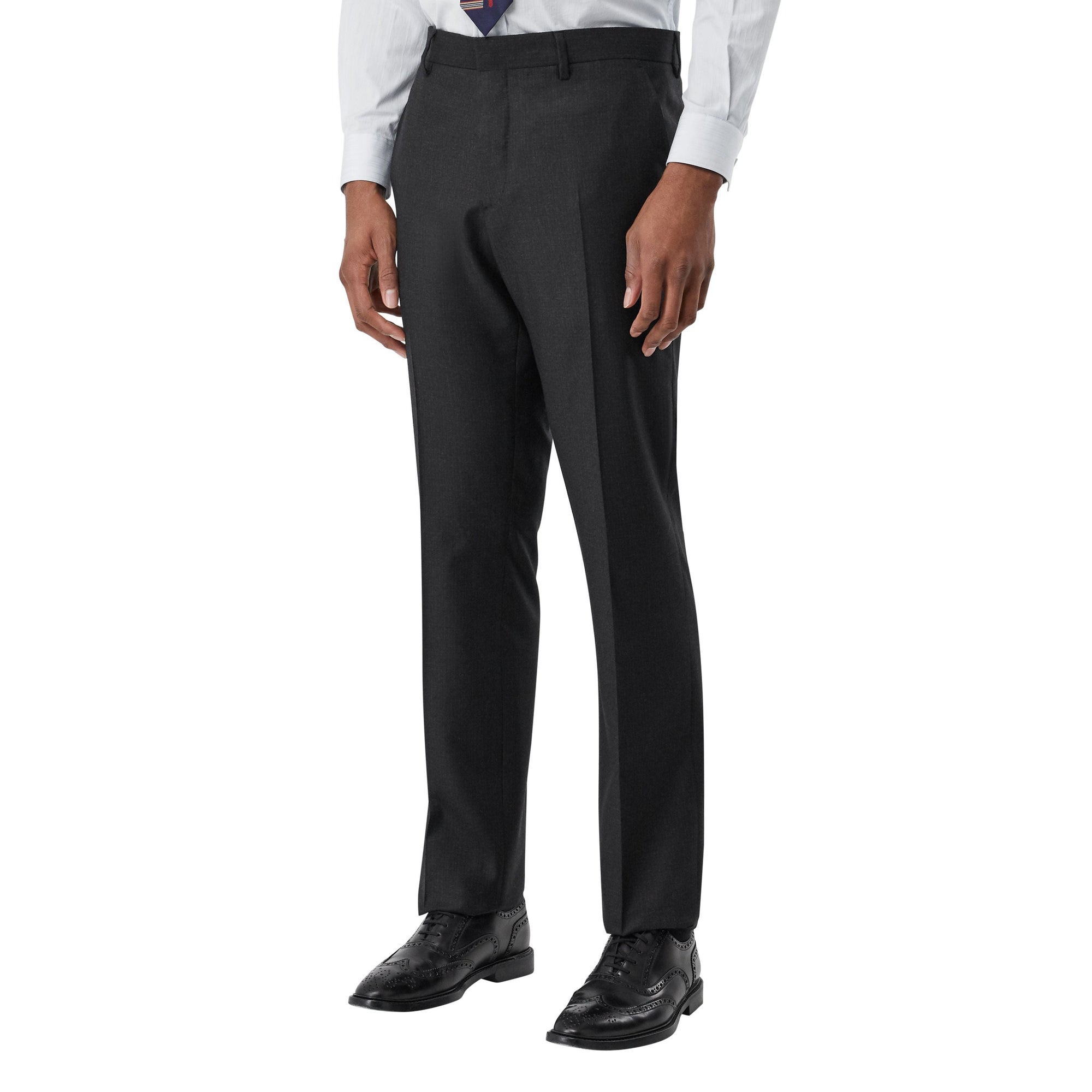 BLACK PATTERN Pantalon de costume classique en flanelle de laine