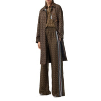 BRIDLE BROWN IP PTTN Pantalon ample en soie rayé Monogram