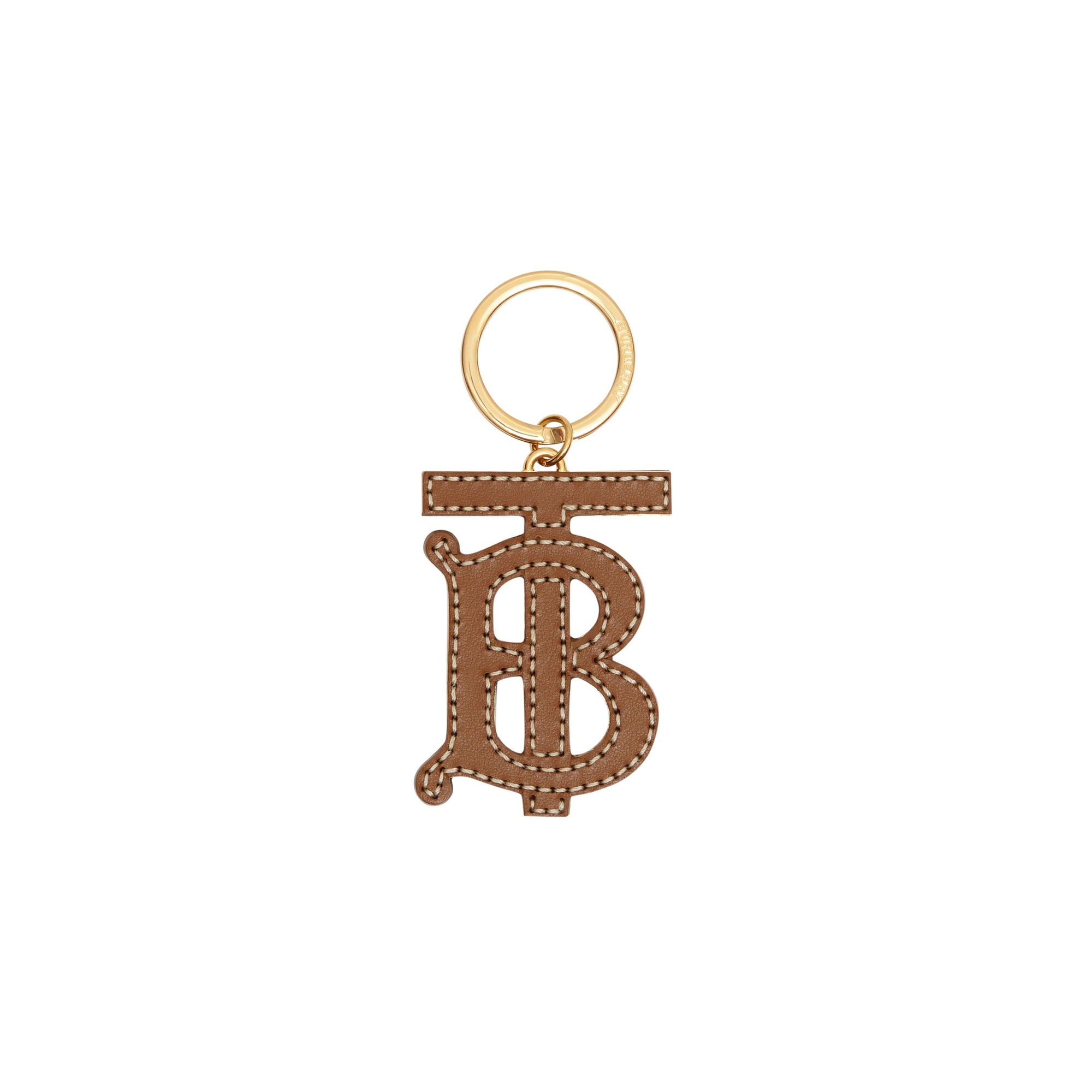 BLACK/BROWN Porte-clés en cuir bicolore Monogram