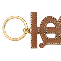 BLACK/BROWN Porte-clés en cuir bicolore Monogram