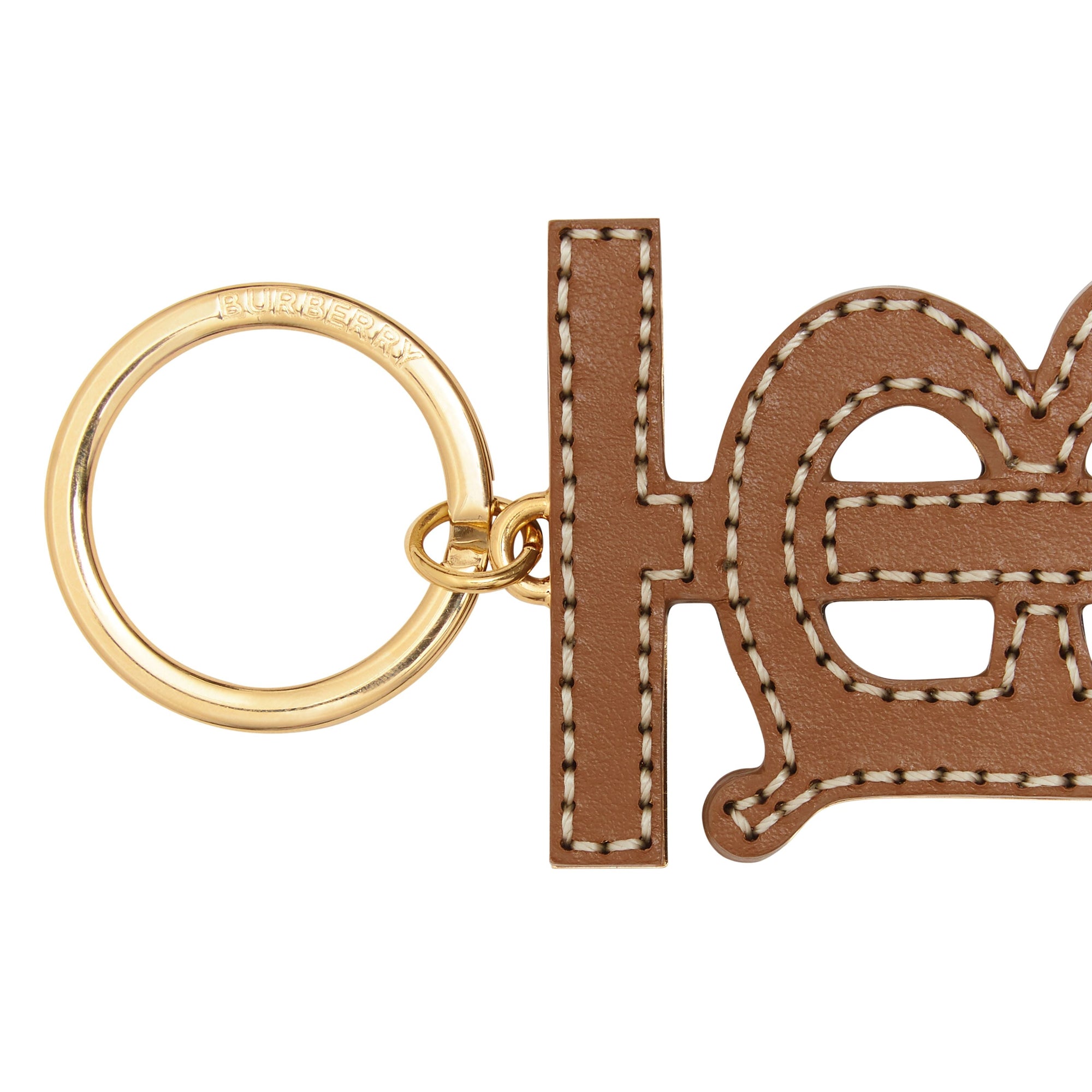 BLACK/BROWN Porte-clés en cuir bicolore Monogram