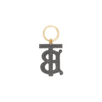 BLACK/BROWN Porte-clés en cuir bicolore Monogram