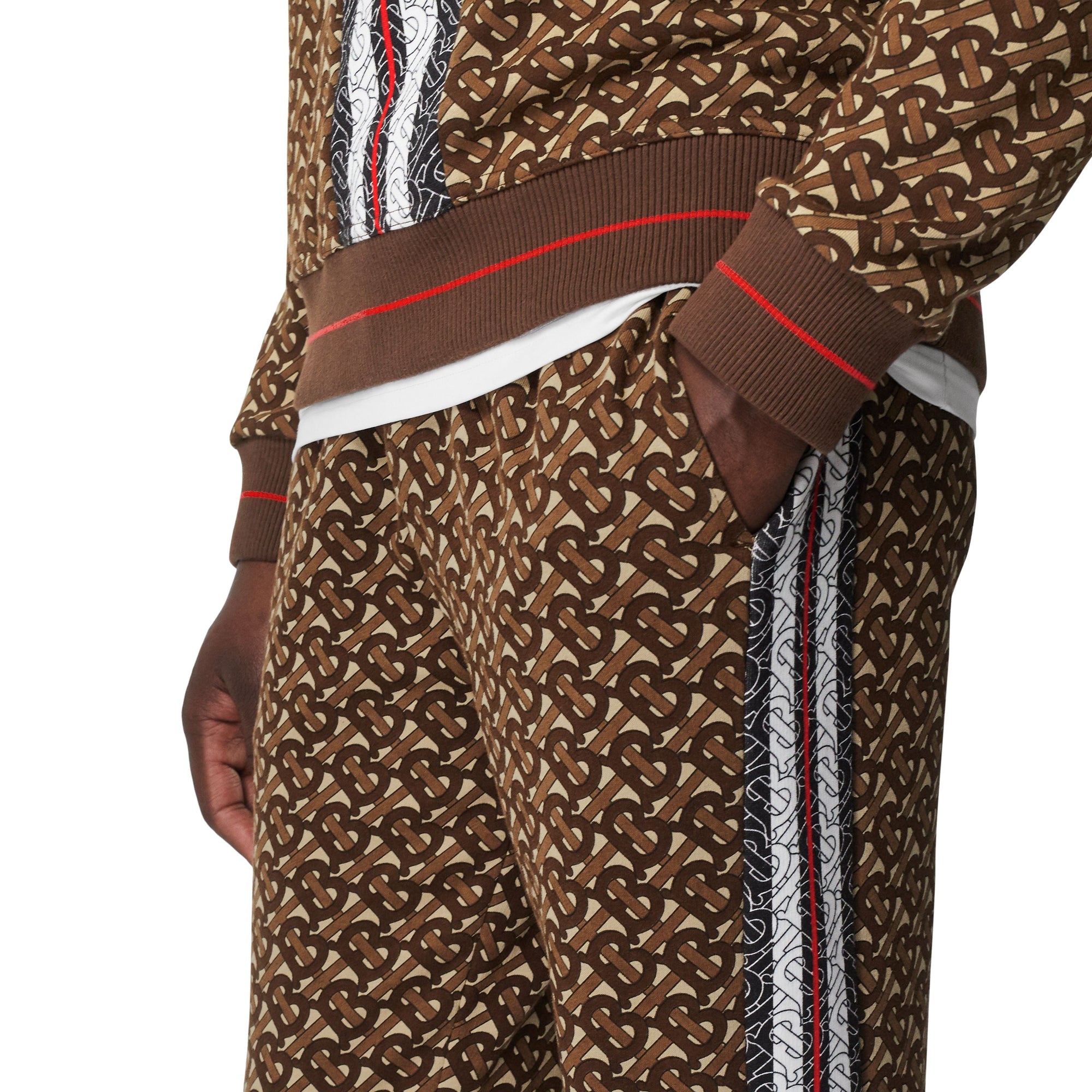 BRIDLE BROWN IP PTTN Pantalon de survêtement en coton rayé Monogram