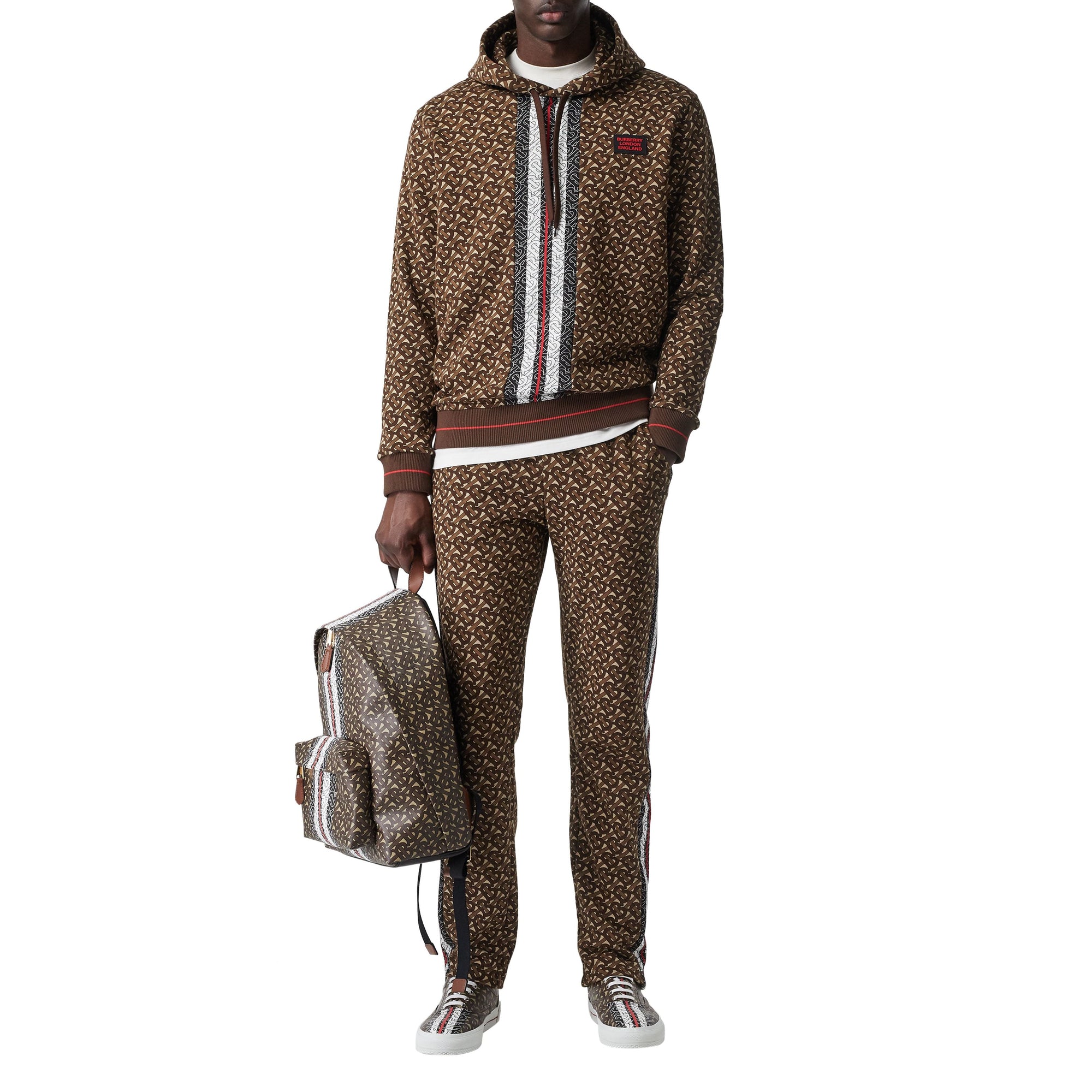 BRIDLE BROWN IP PTTN Pantalon de survêtement en coton rayé Monogram