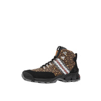 Bottines tor en toile écologique rayée monogram - Noir & marron