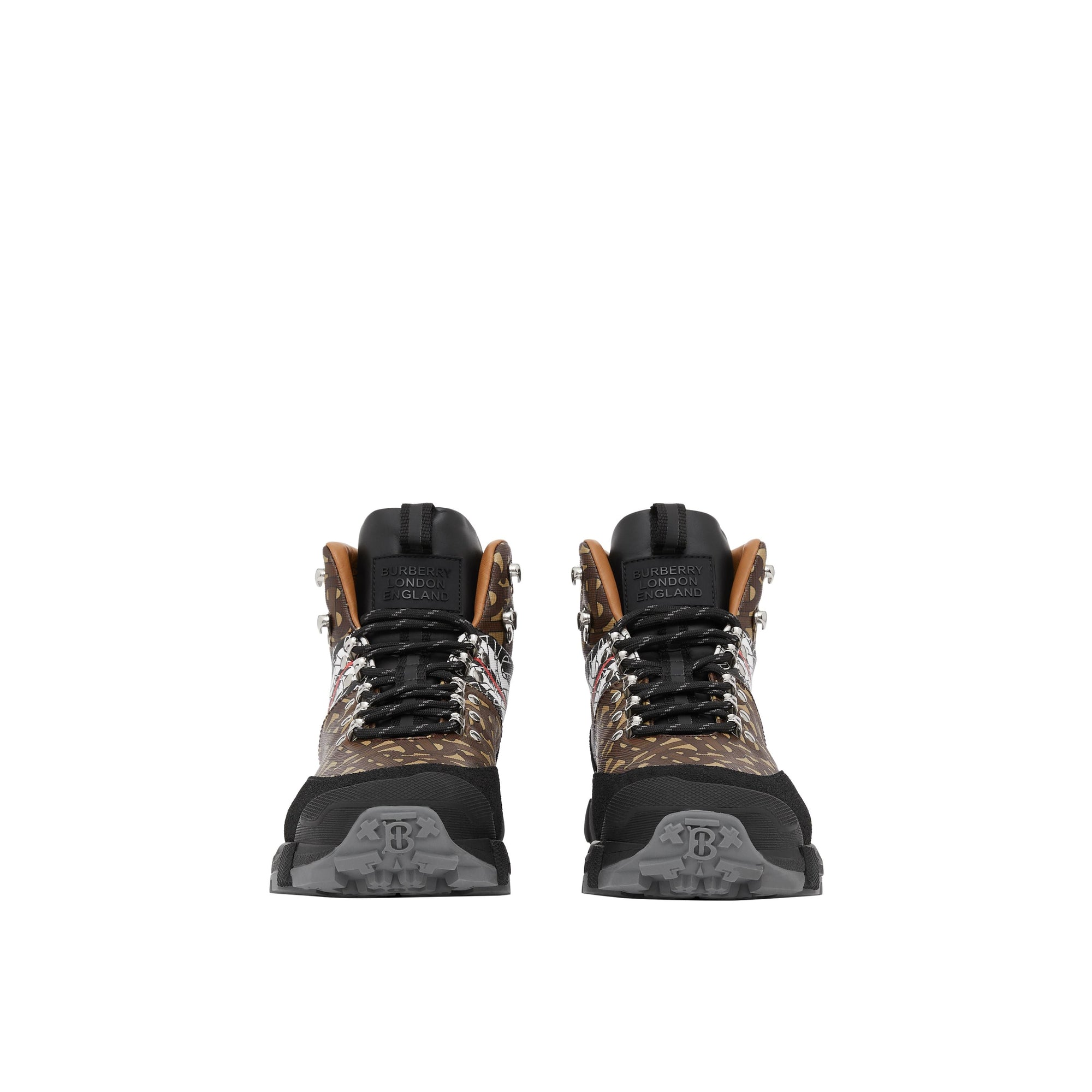 Bottines tor en toile écologique rayée monogram - Noir & marron
