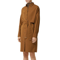 MAPLE Robe chemise ceinturée en sergé de laine mélangé