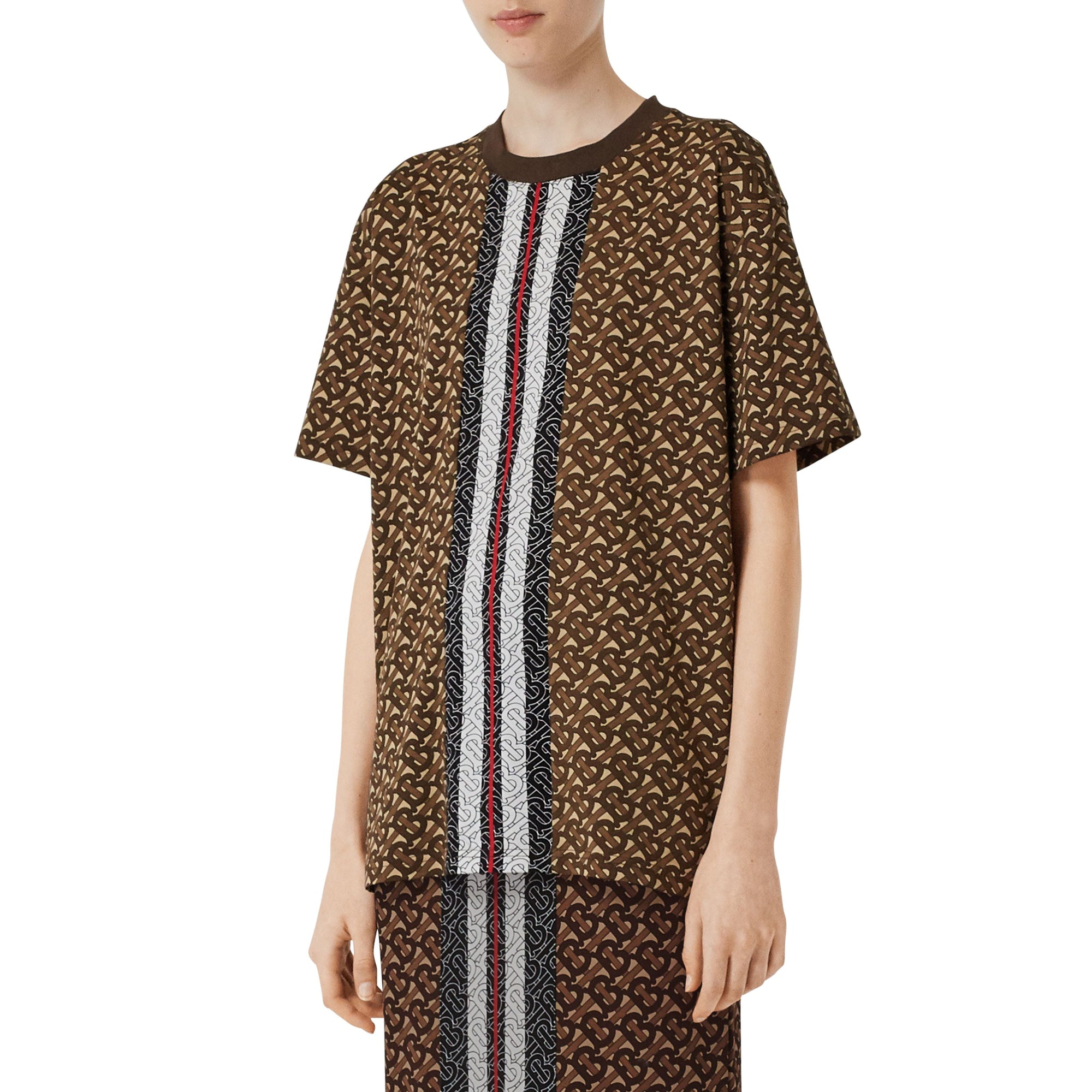 BRIDLE BROWN IP PTTN T-shirt oversize en coton rayé Monogram
