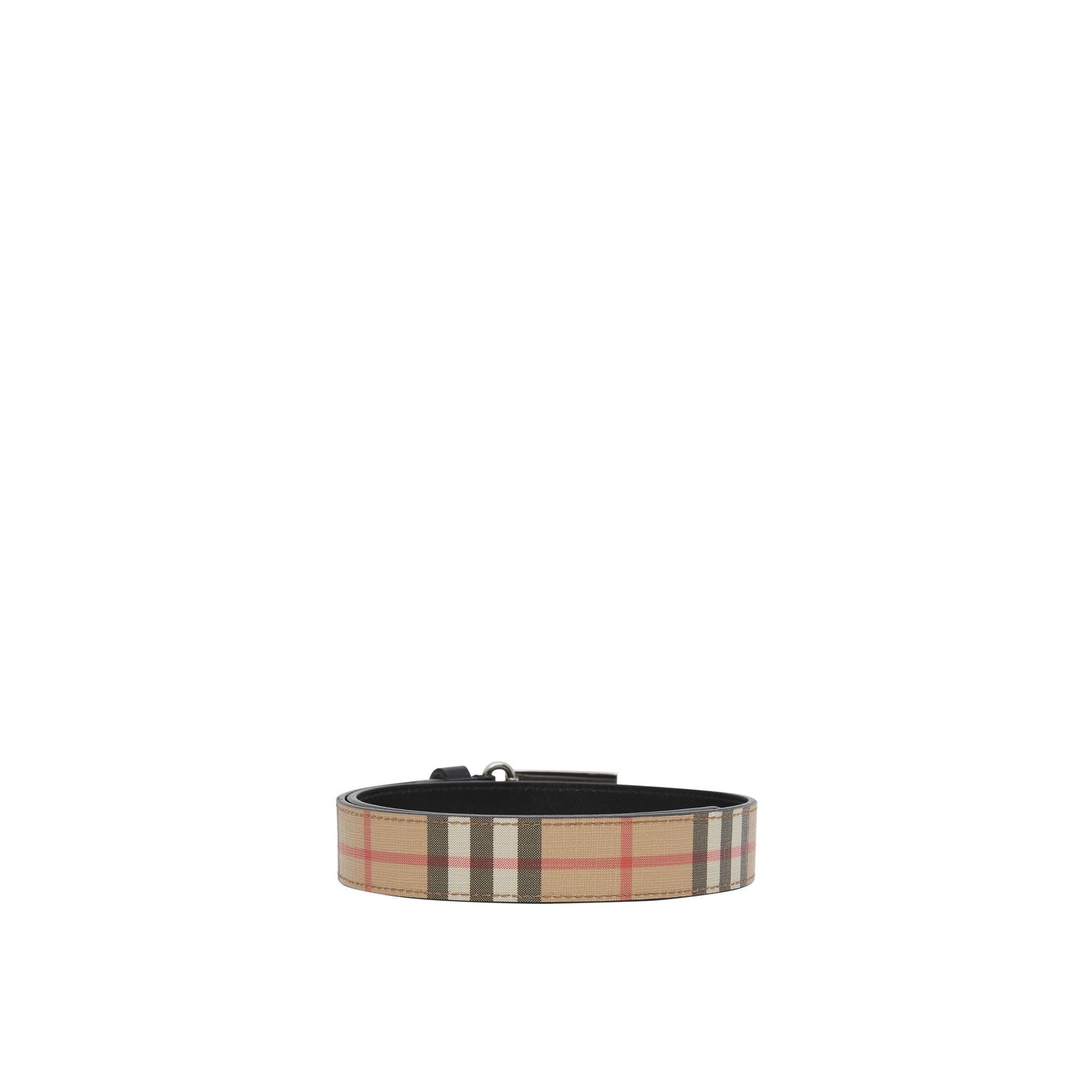 ARCHIVE BEIGE Ceinture en toile écologique Vintage check avec boucle plaque