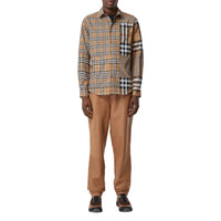 ARCHIVE BEIGE IP CHK Chemise classique en coton check façon patchwork