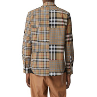 ARCHIVE BEIGE IP CHK Chemise classique en coton check façon patchwork