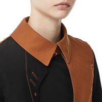 Trench en gabardine de coton bicolore - Noir
