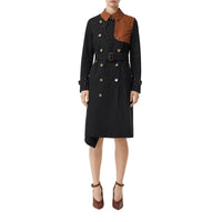 Trench en gabardine de coton bicolore - Noir