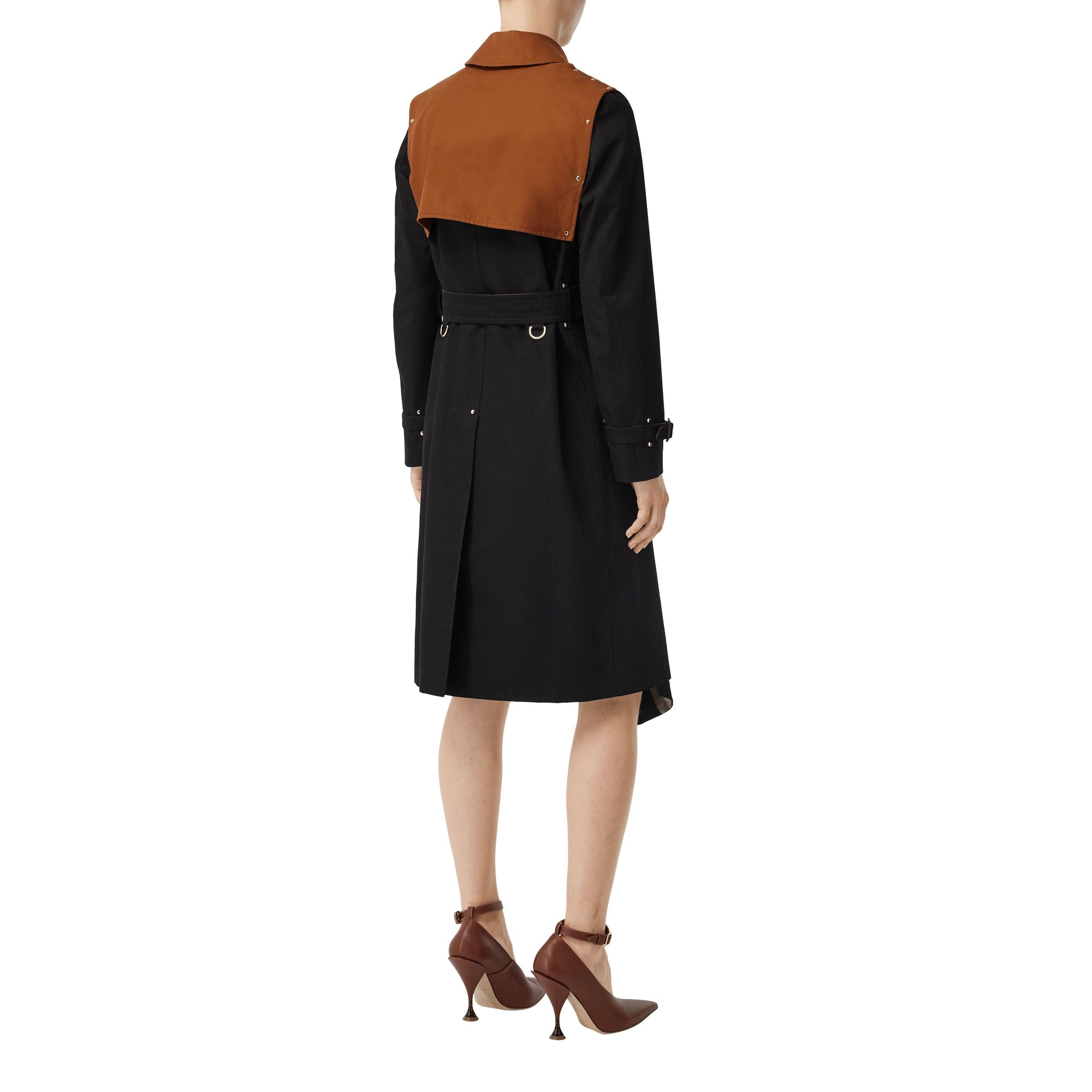 Trench en gabardine de coton bicolore - Noir