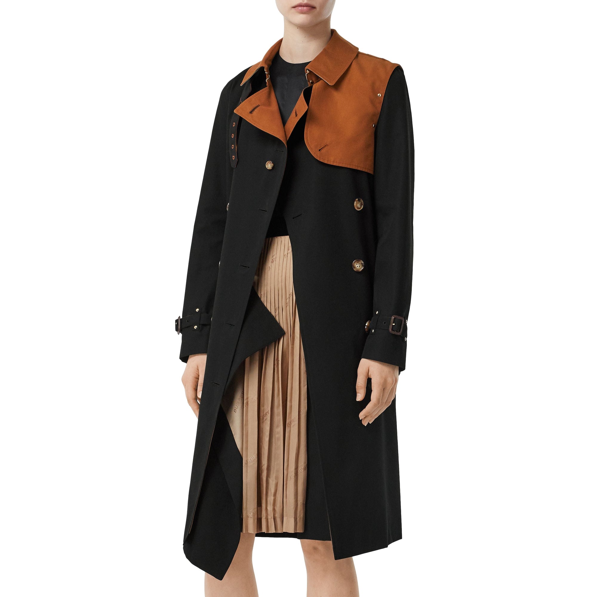 BLACK Trench en gabardine de coton bicolore
