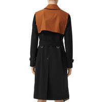 BLACK Trench en gabardine de coton bicolore