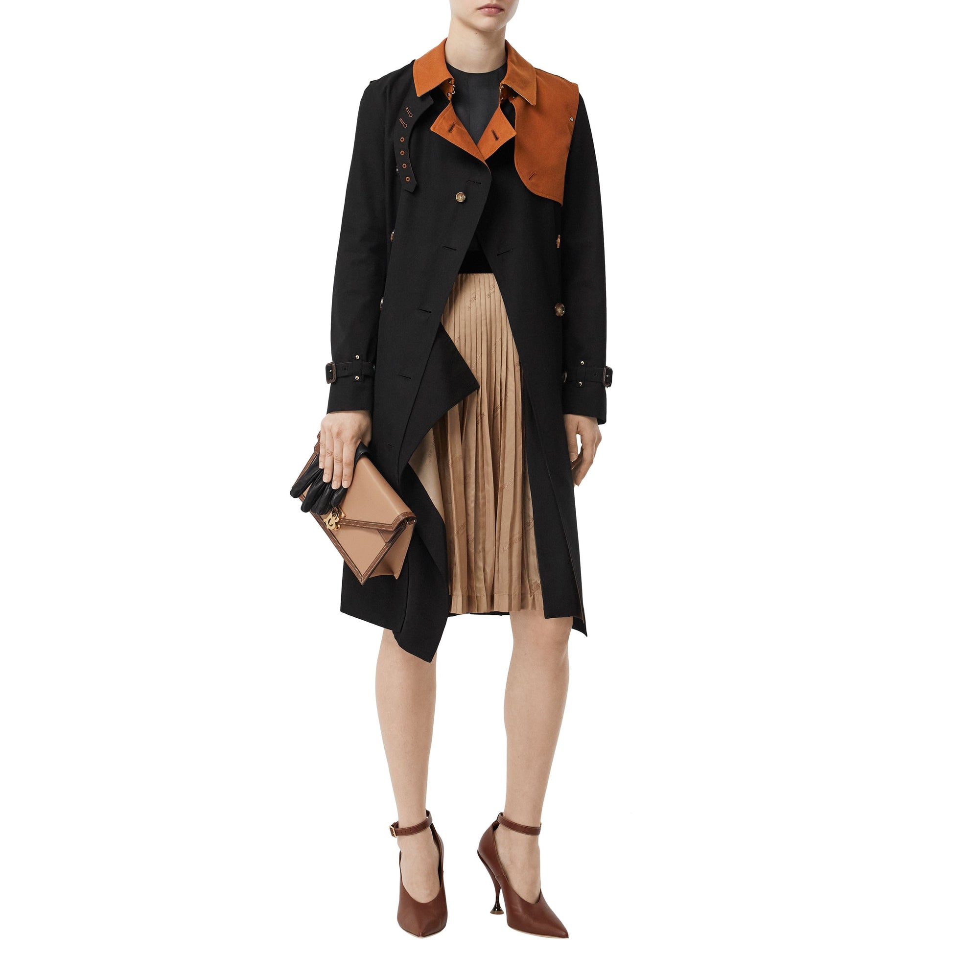 BLACK Trench en gabardine de coton bicolore