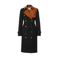 BLACK Trench en gabardine de coton bicolore