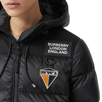 Doudoune à capuche avec logo - Noir