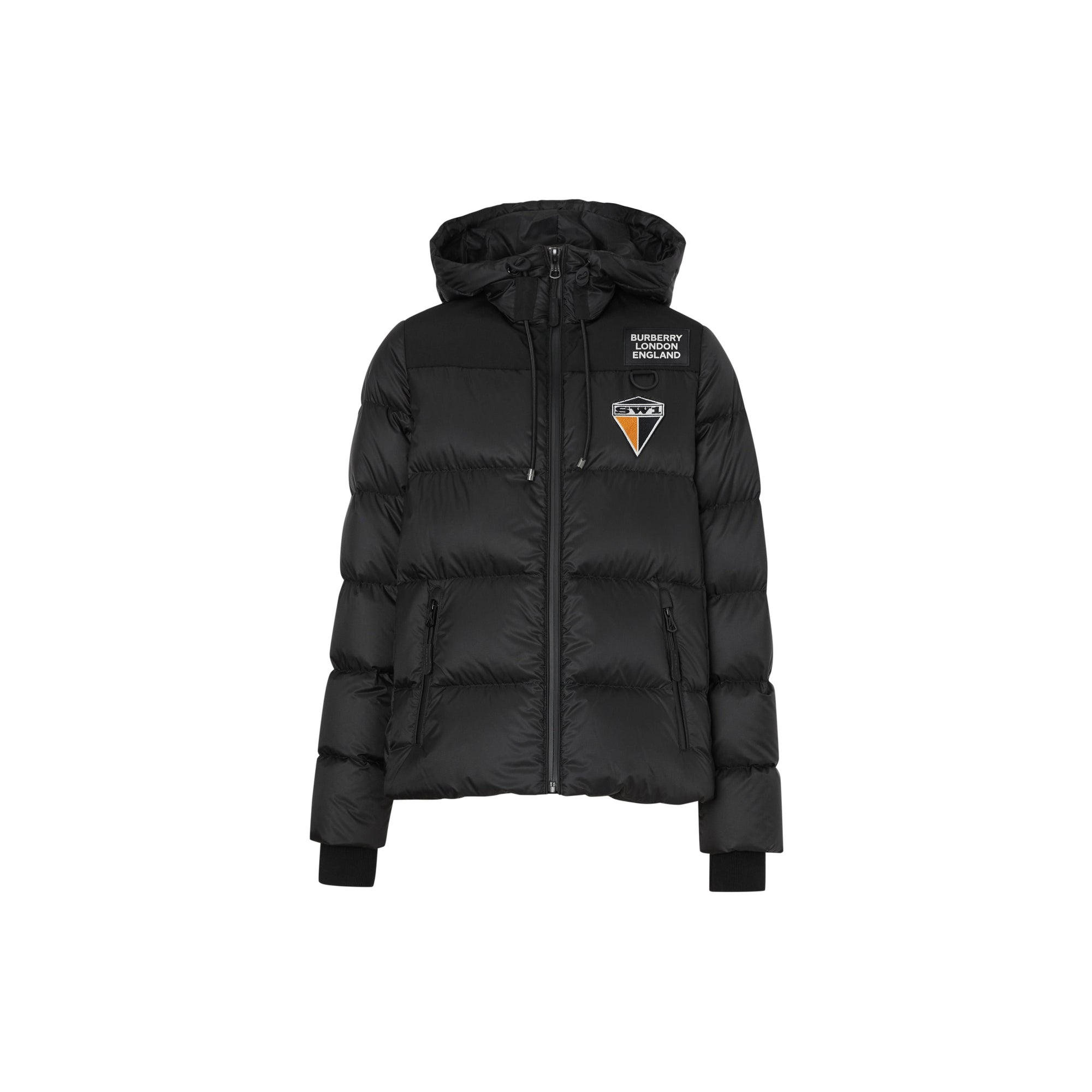 Doudoune à capuche avec logo - Noir