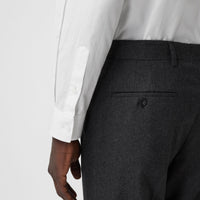 Pantalon de costume classique en flanelle de laine - Anthracite