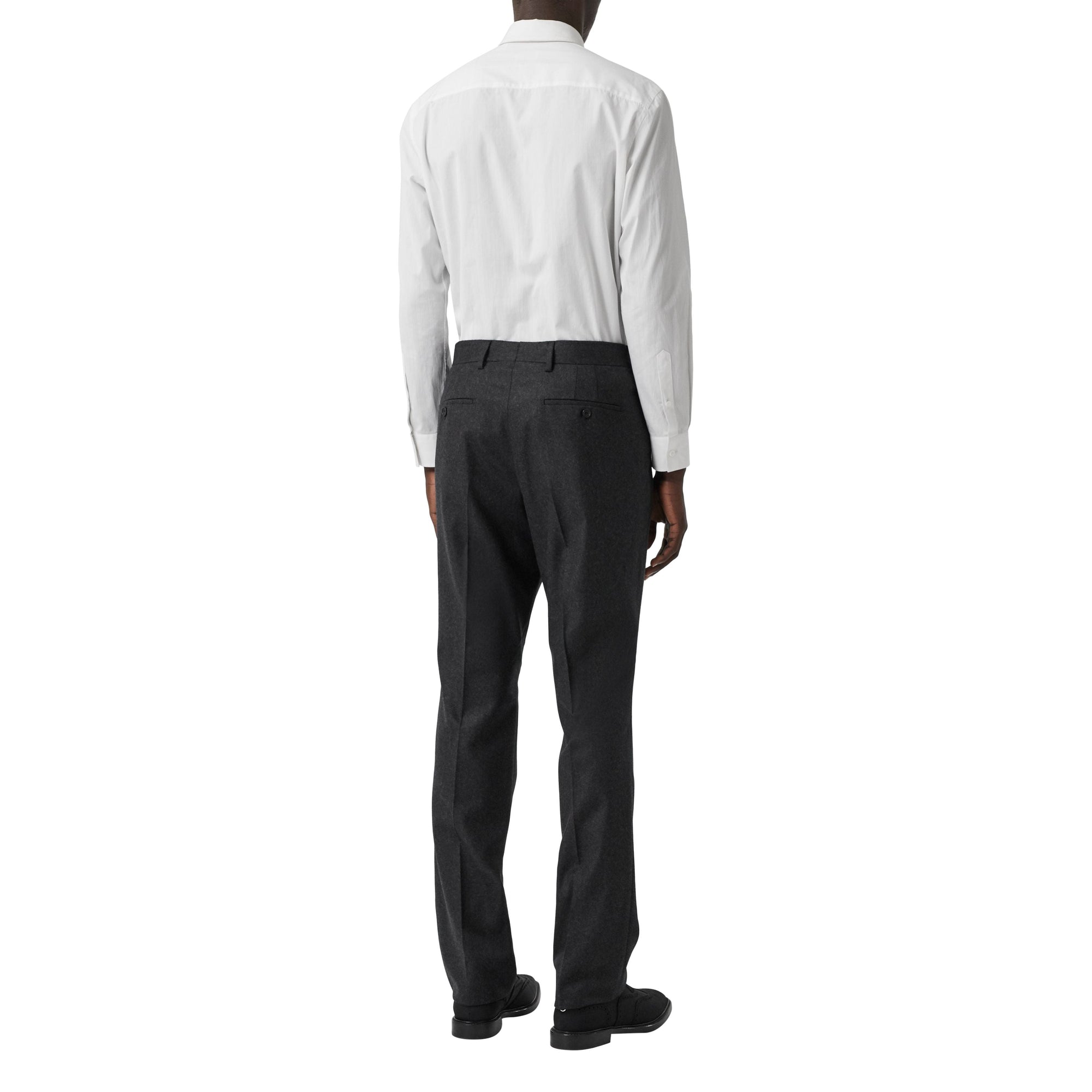 Pantalon de costume classique en flanelle de laine - Anthracite