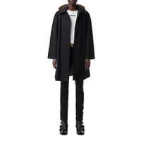 BLACK Manteau évasé en gabardine tropicale avec capuche amovible
