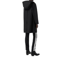 BLACK Manteau évasé en gabardine tropicale avec capuche amovible