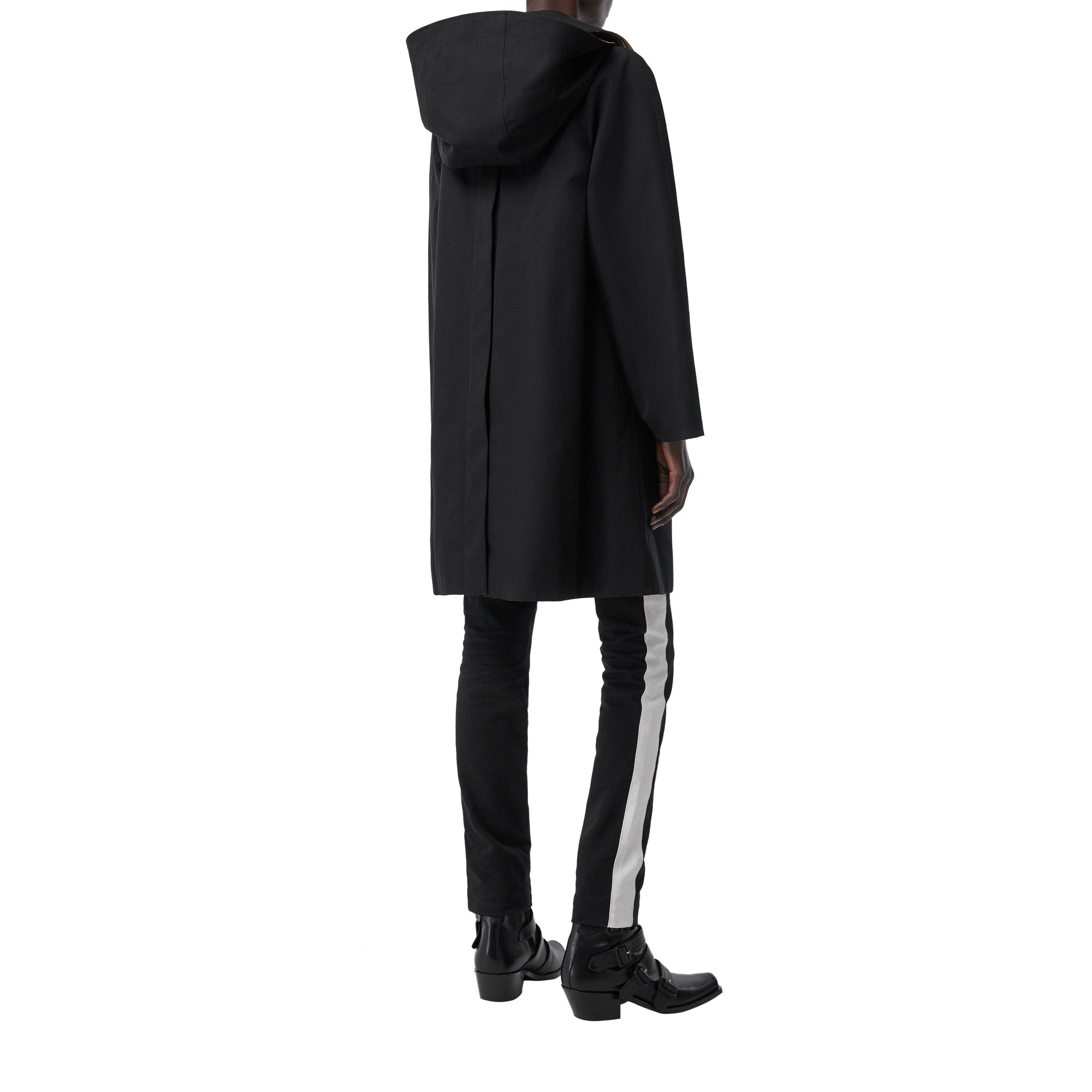 BLACK Manteau évasé en gabardine tropicale avec capuche amovible