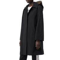 BLACK Manteau évasé en gabardine tropicale avec capuche amovible