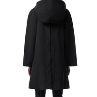 BLACK Manteau évasé en gabardine tropicale avec capuche amovible
